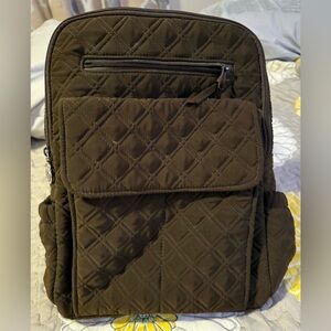 Vera Bradley Backpack Quilted Brown Essential Cotton Casual